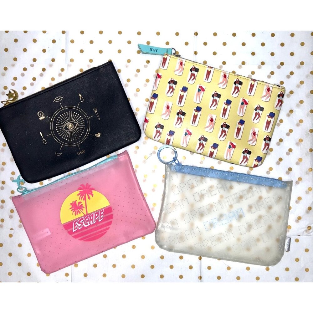 Ipsy Cosmetic Bag Set Of 4 With Zipper Closures